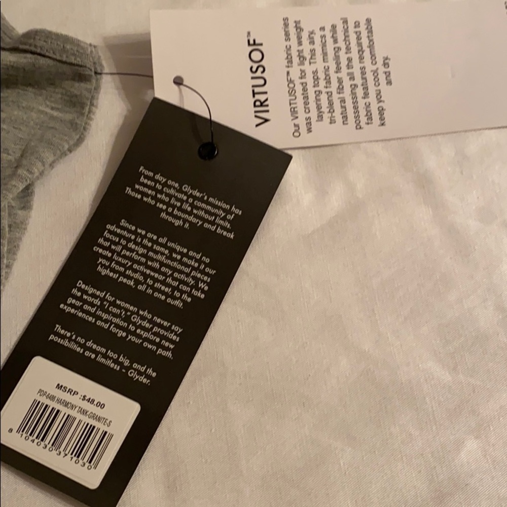 NWT- Glider Athletic Tank Size S - Picture 4 of 5